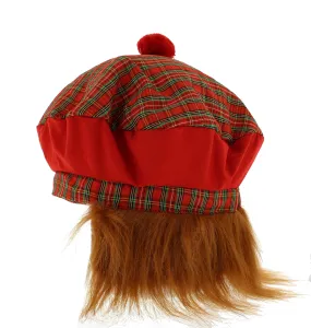 Scottish Tartan Bobble Hat with Ginger Hair