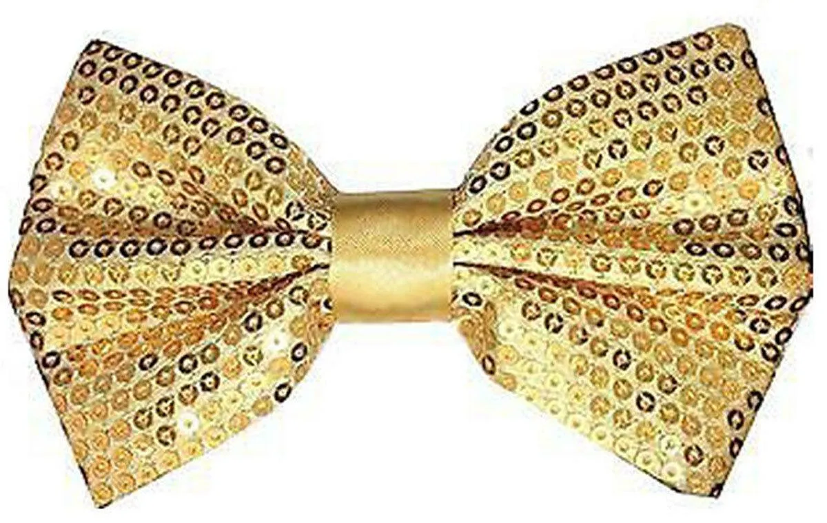 Sparkling Gold Sequin Hat Braces Dicky Dickie Bow Tie Fancy Party Accessory Set