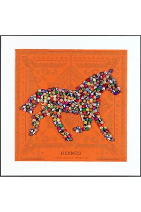 Stephen Wilson Studio Hermes Pom Pom Trot Horse Wall Art 26" x 26"