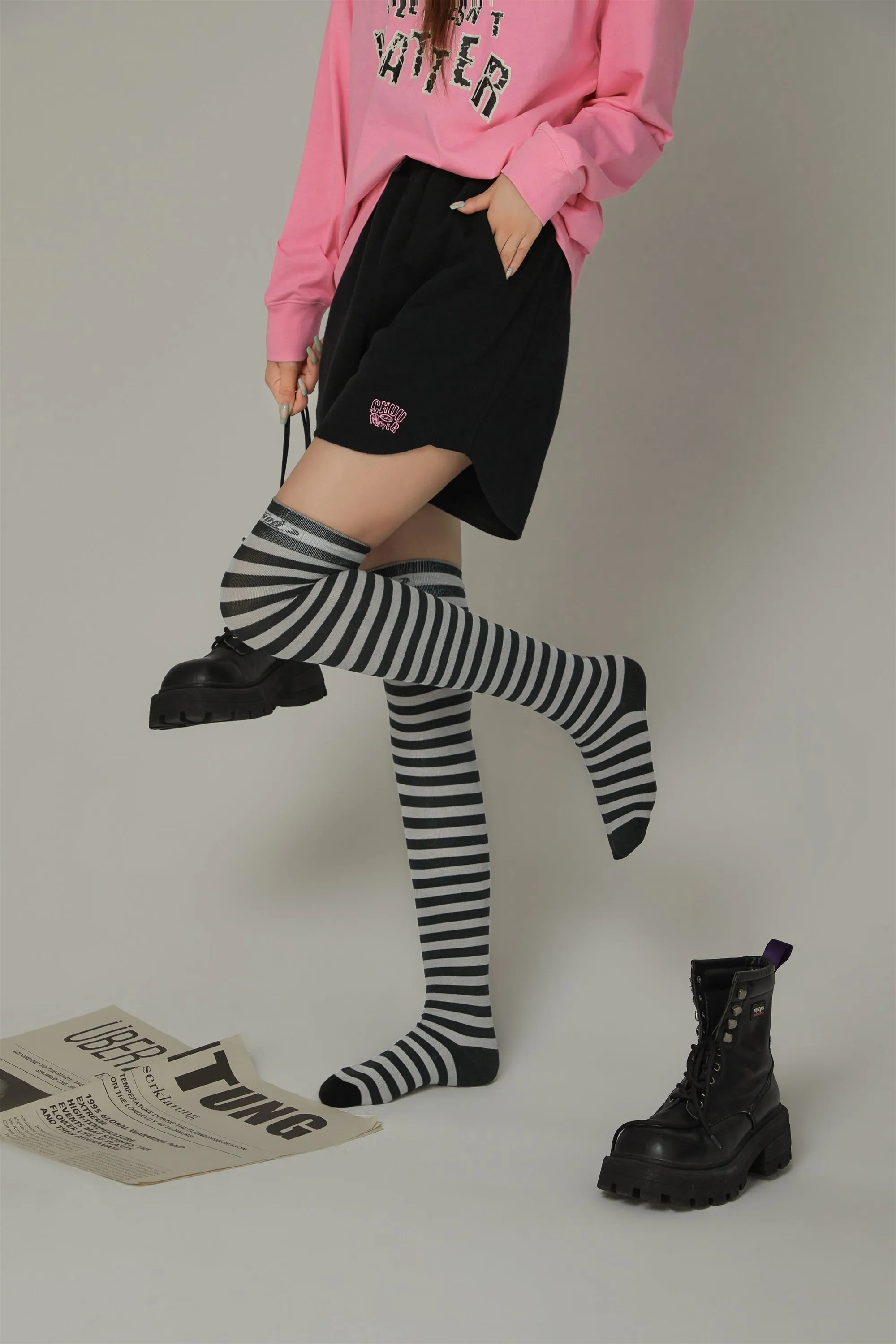 Striped Over The Knee Socks