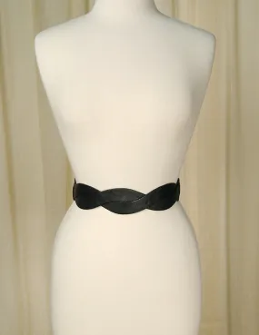 Thin Black Swirl Cinch Belt