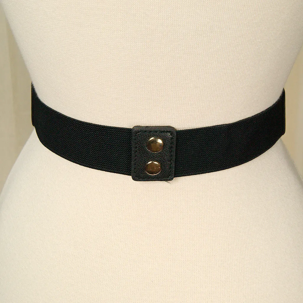 Thin Black Swirl Cinch Belt