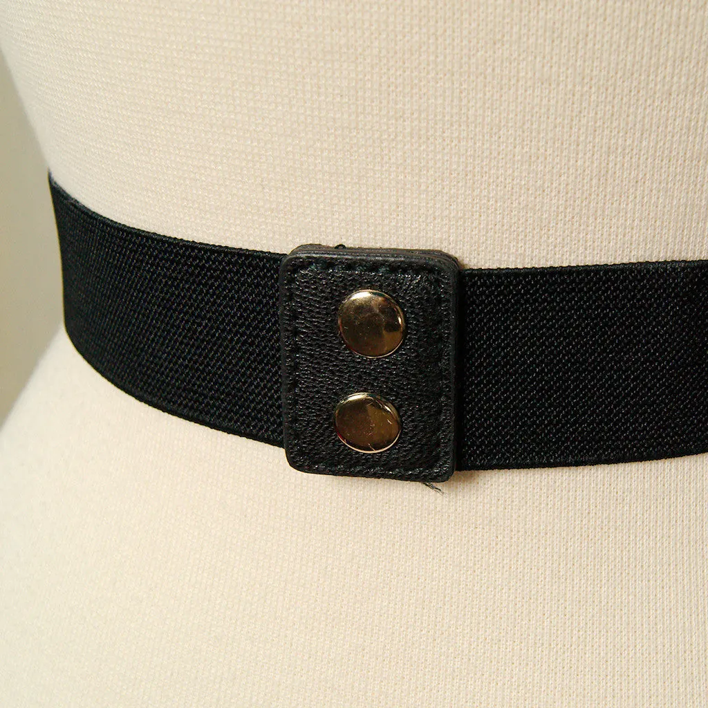 Thin Black Swirl Cinch Belt