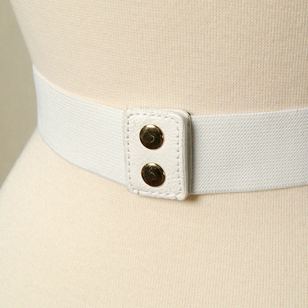 Thin White Swirl Cinch Belt