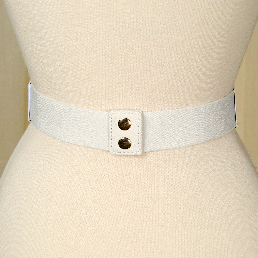 Thin White Swirl Cinch Belt