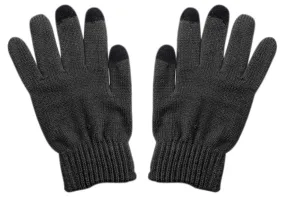 Unisex Warm Knitted Texting Gloves for Iphone Android Smart phones Touch screens Dark Grey