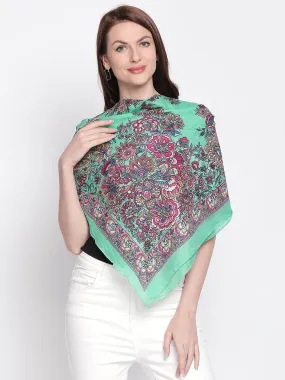 Women Green Printed Scarves