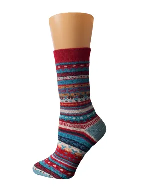 Womens Colorful Nordic Socks